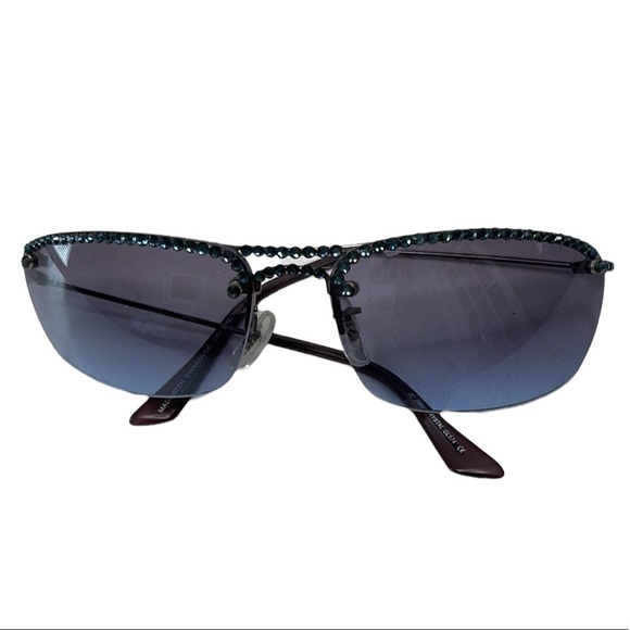 JIMMY Crystal Sunglasses Blue with Blue Swarovski Crystals - Picture 1 of 10